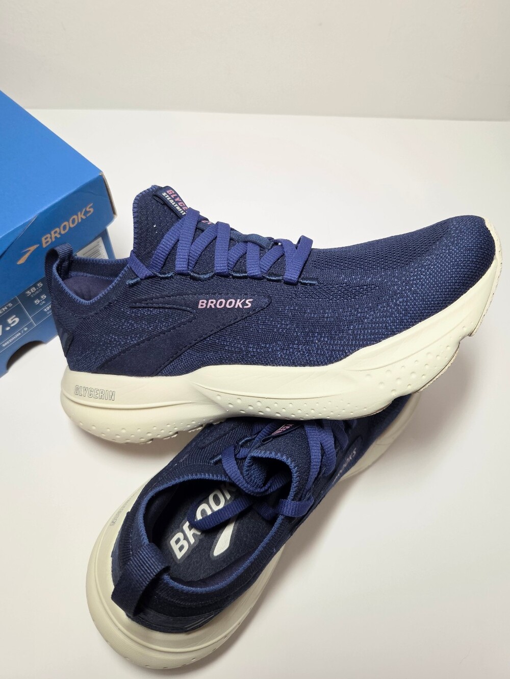 Brooks Glycerin 21 StealthFit Running Shoes - Navy Blue - Size 7.5 M - Picture 6 of 10